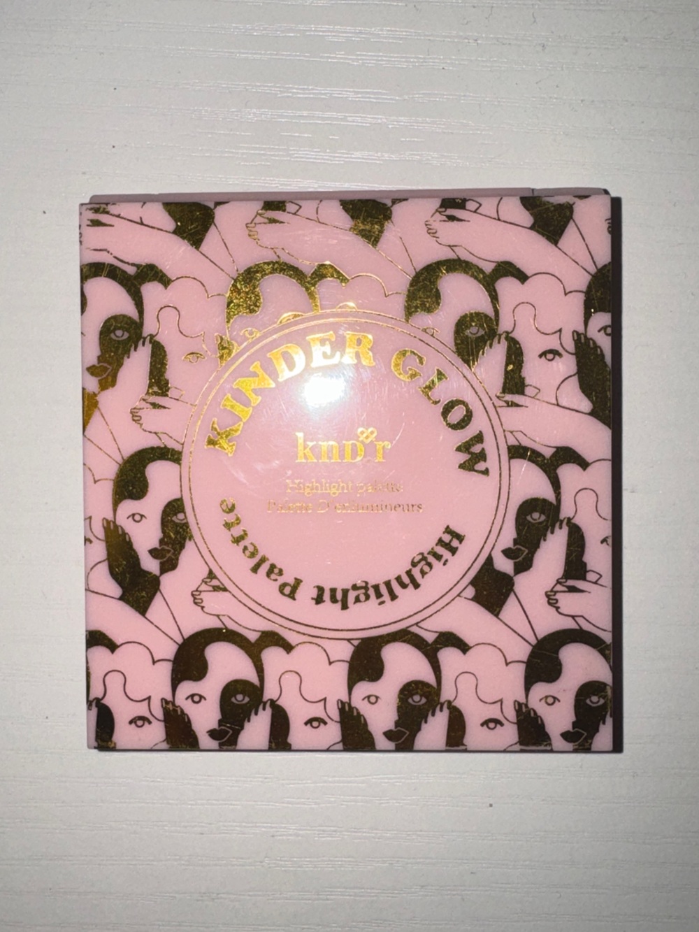 Kinder Glow Highlight Palette - Pink & Gold Compact